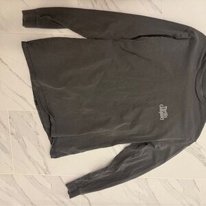 Thrills Gray Long Sleeve Tee Casual Crew Neck